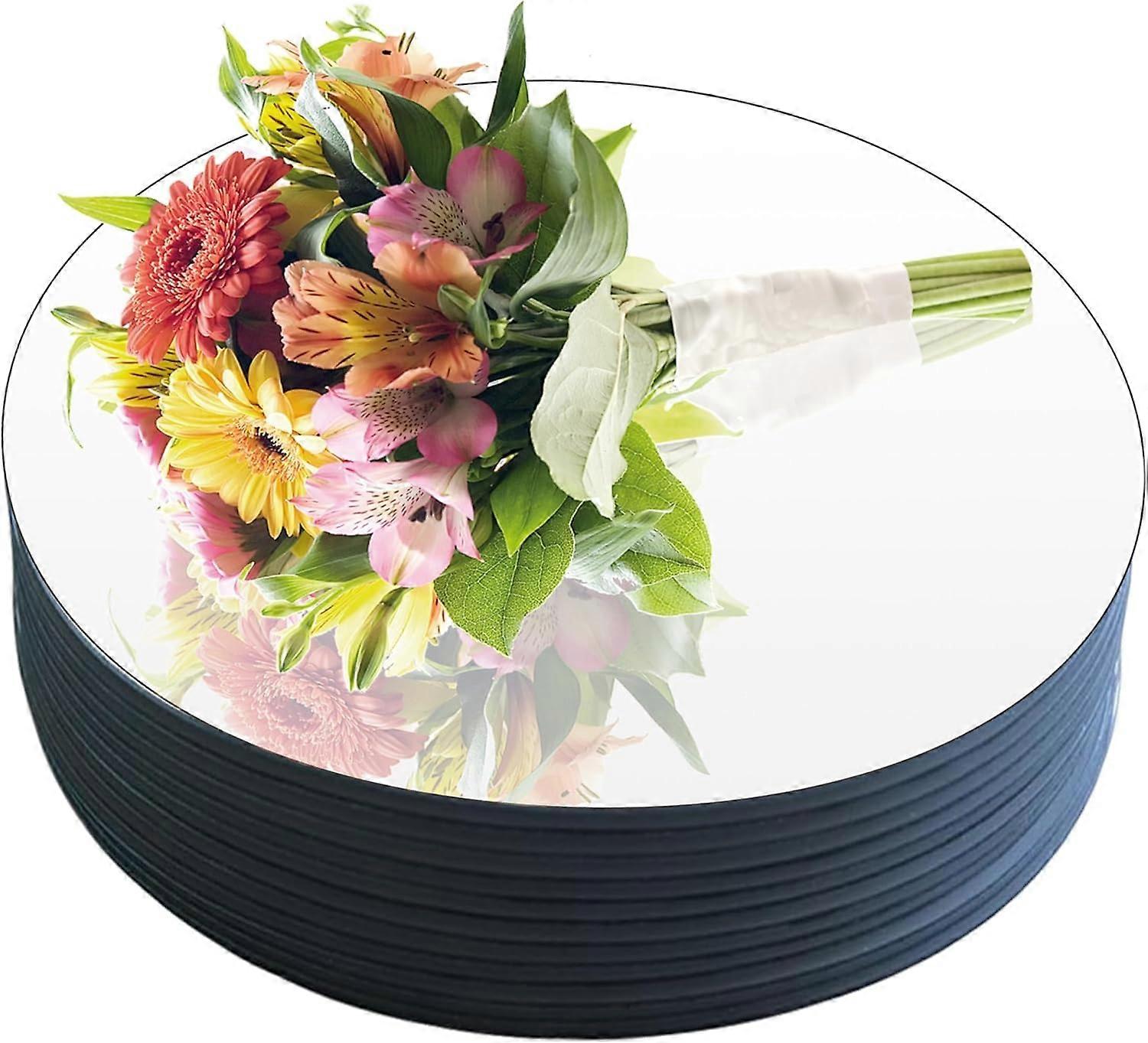 12Pcs Craft Mirrors Round Mirror with Double-Sided Tape Self Adhesive Acrylic Mirror Wall Sticker Circle Mirror Plates Round Mirror Centerpieces for T