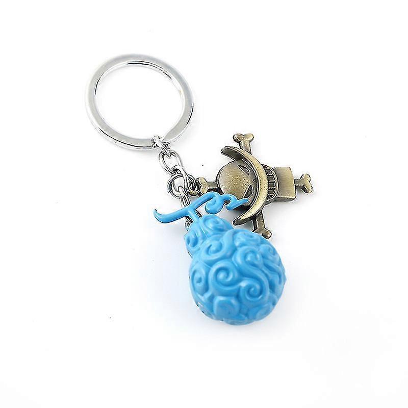 One Piece Anime Devil Fruit Keychain Gum-gum Fruit Luffy Keychain Flame-flame Fruit Ace Metal Key Chains Pendants Accessories
