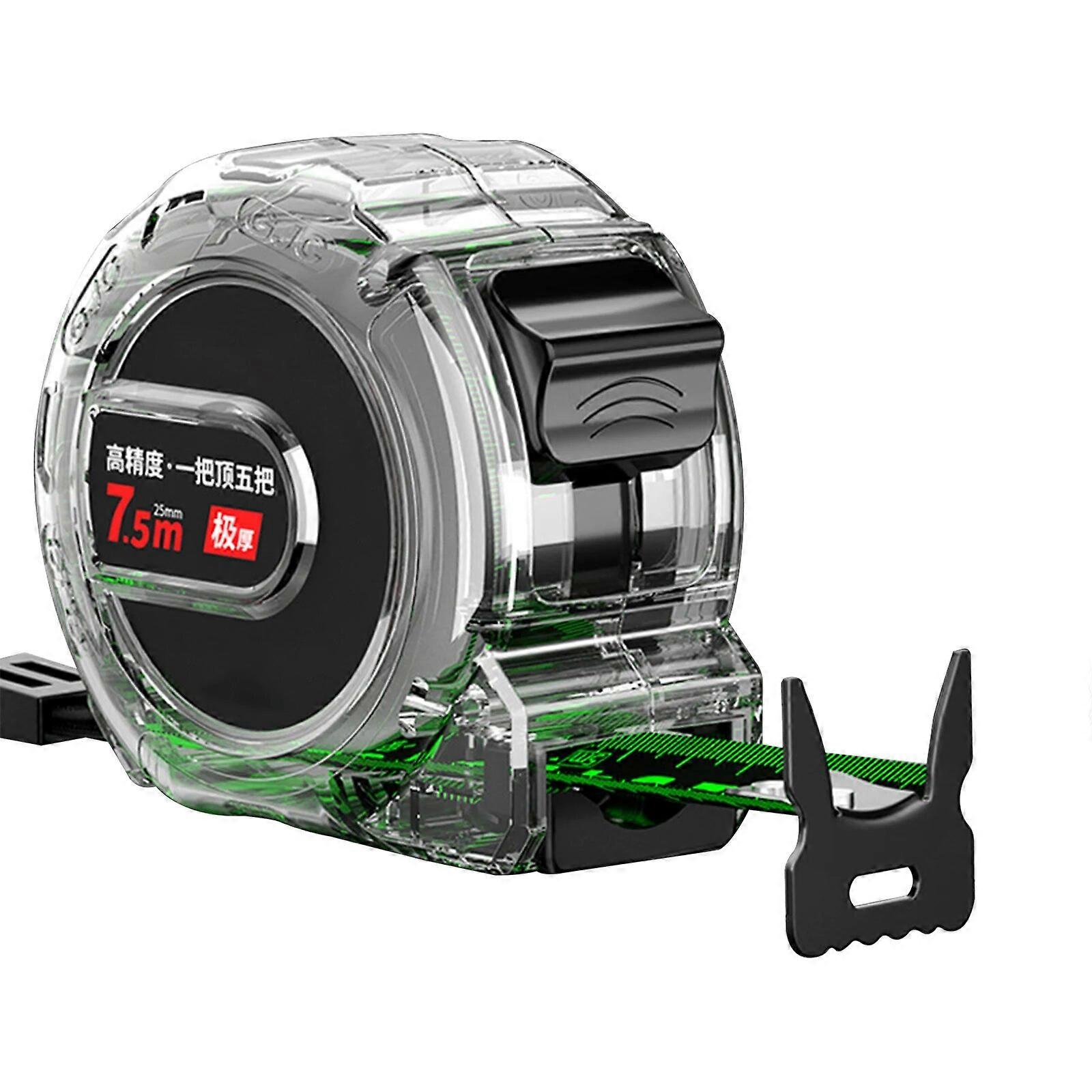 Fluorescence Tape Measure 5/7.5/10m Thickened Transparent Woodwork Ruler High Carbon Steel Meter Gauge Distance Measuring Tape