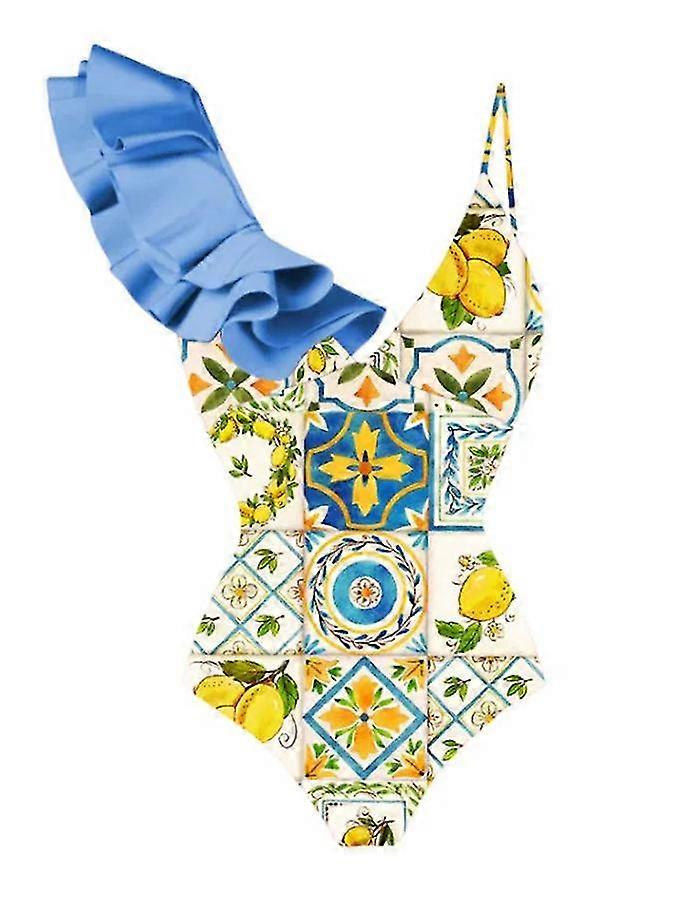 ملابس السباحة الرجعية النسائية & تنورة غير متناظرة عطلة الشاطئ اللباس مصمم بدلة السباحة خمر الصيف تصفح ارتداء