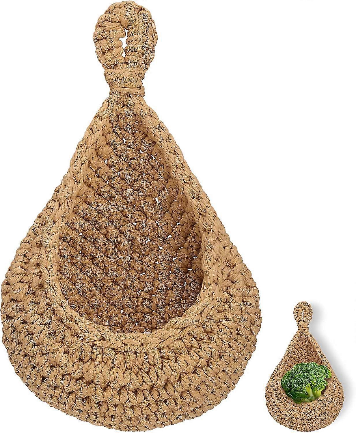 Jute Hanging Basket, Boho Storage Basket Vegetable Fruit Baskets