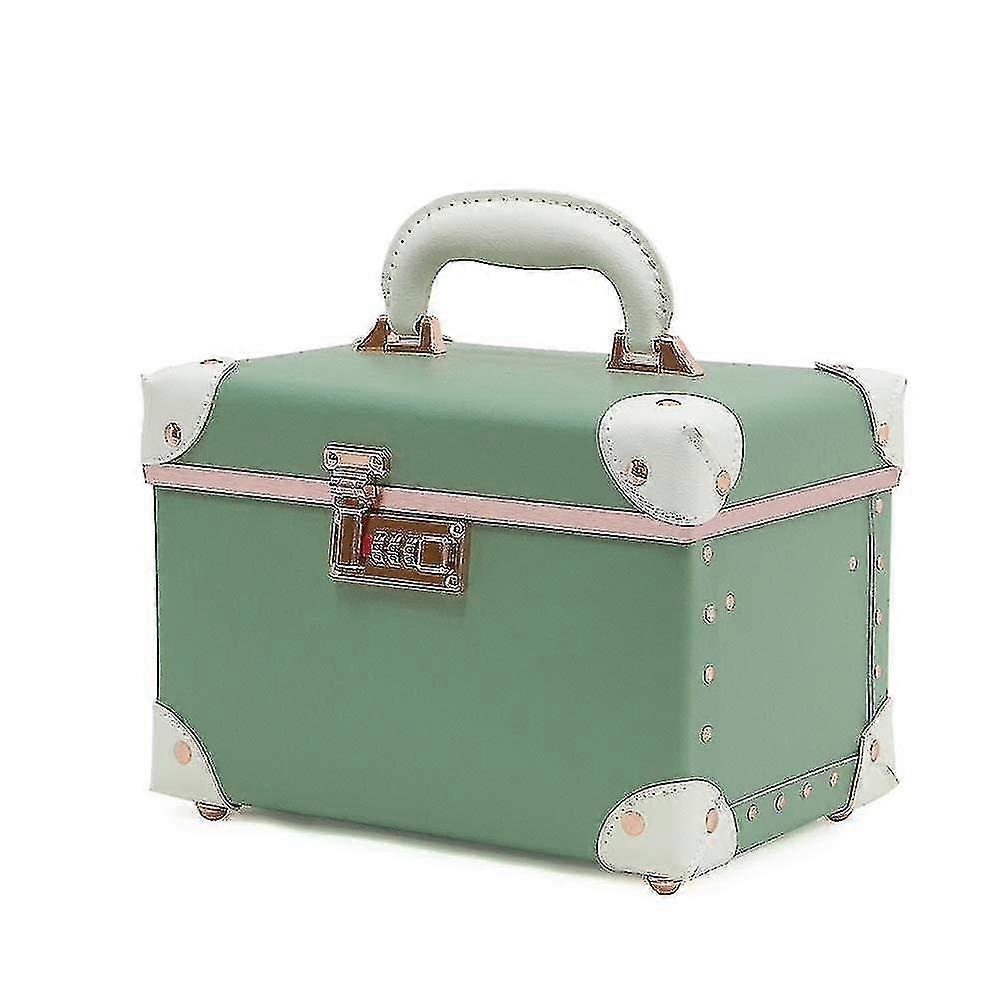 Leather Portable Makeup Storage Box With Combination Lock