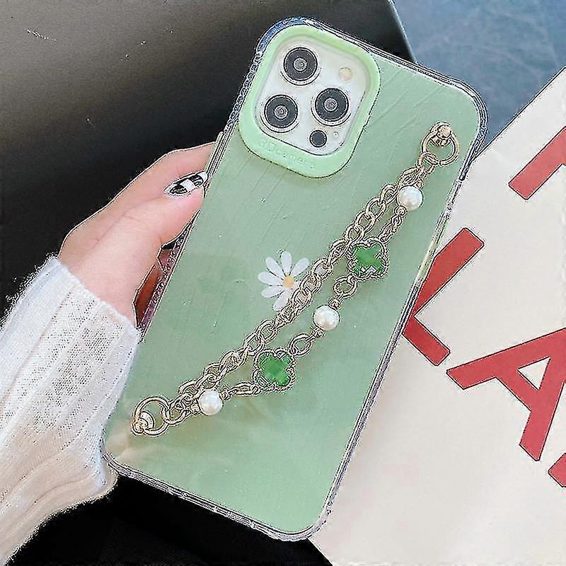 For Iphone 12 / 12 Pro Flower Pattern + Bracelet Tpu Phone Protective Case