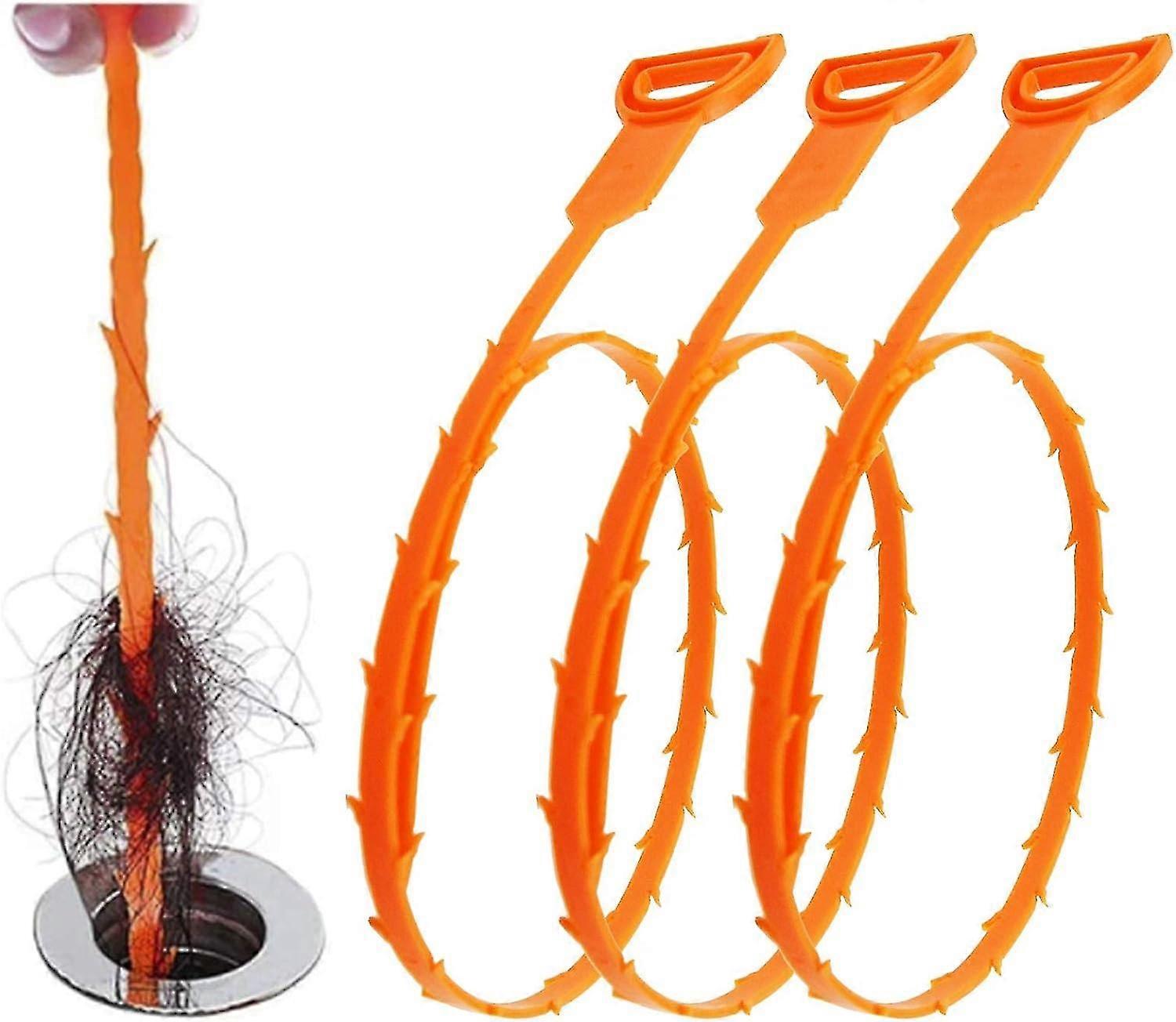 3 Pack 25 Inch Drain Snake,Sink Unblocker Tool Hair Clog Remover,Shower Drain Unblocker
