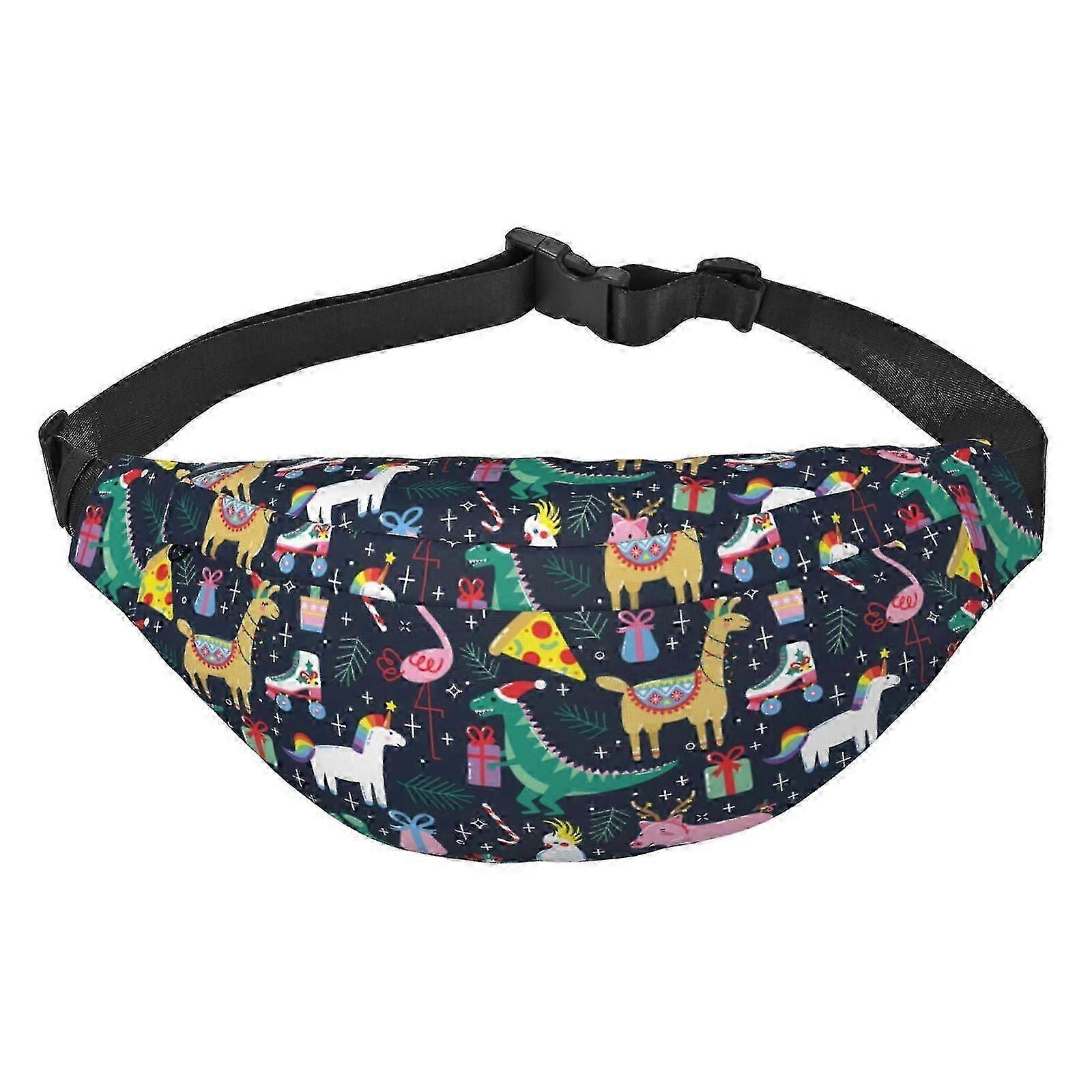 エスニックマンダラプリントファニーパックウエストパック男性女性用、ウエストバッグヒップパック-cutefunnyanimals sw1323
