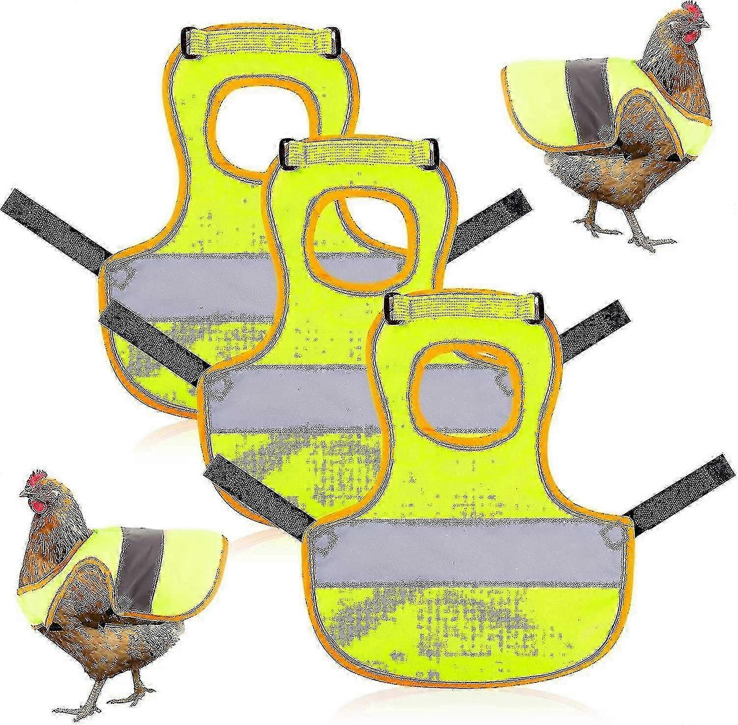 3pcs Hen Reflective Vest Adjustable Chicken Harness Walking Chicken Hen Saddle Chicken Aprons For Hens Feather Protection