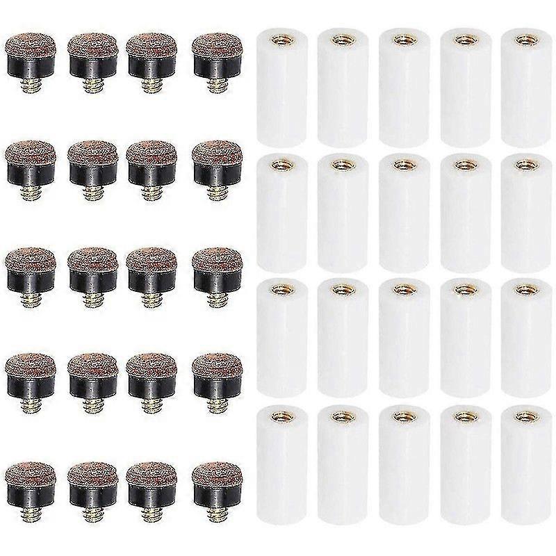 20sets Billiard Cue Tips With Pool Cue Stick Ferrules 12mm Billiard Screw-on Tips Replacement For