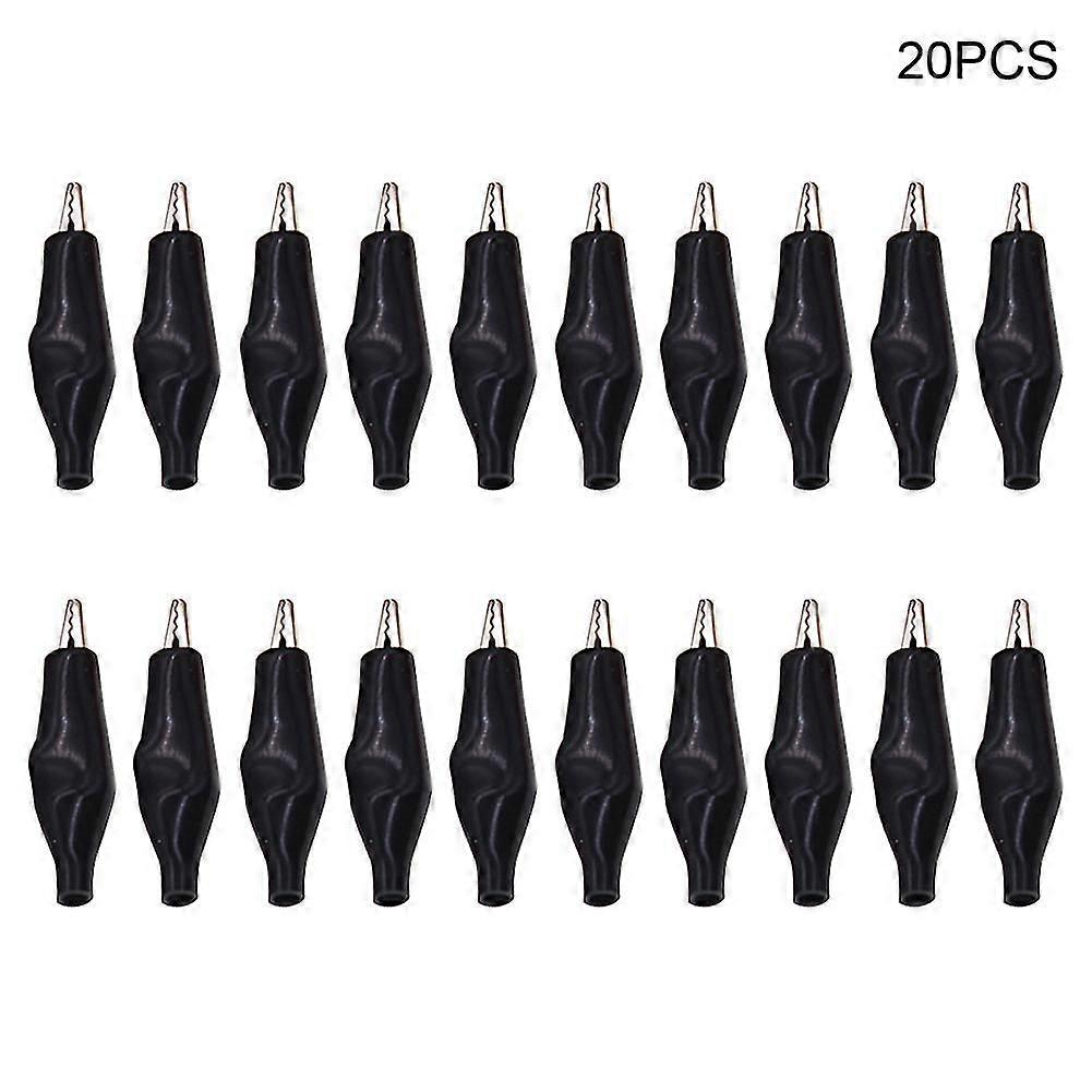 20pcs Testing Work Portable Easy Use 28mm With Plastic Boot Metal Crocodile Clip