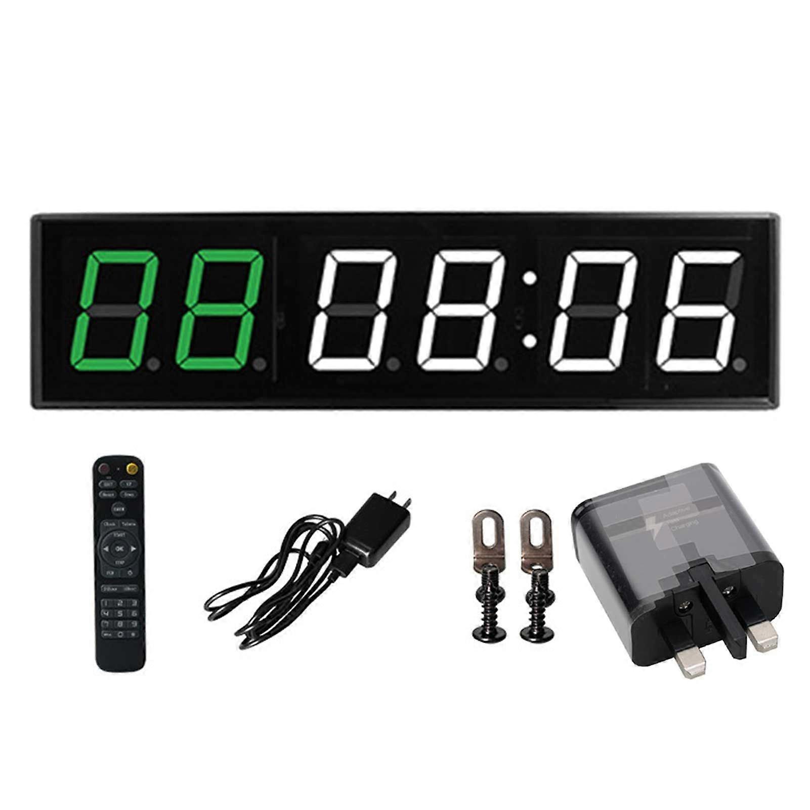 Sports Digital Timer with Remote 6 Digit LED Wall Digital Timer Stopwatch Clock for Home Gym