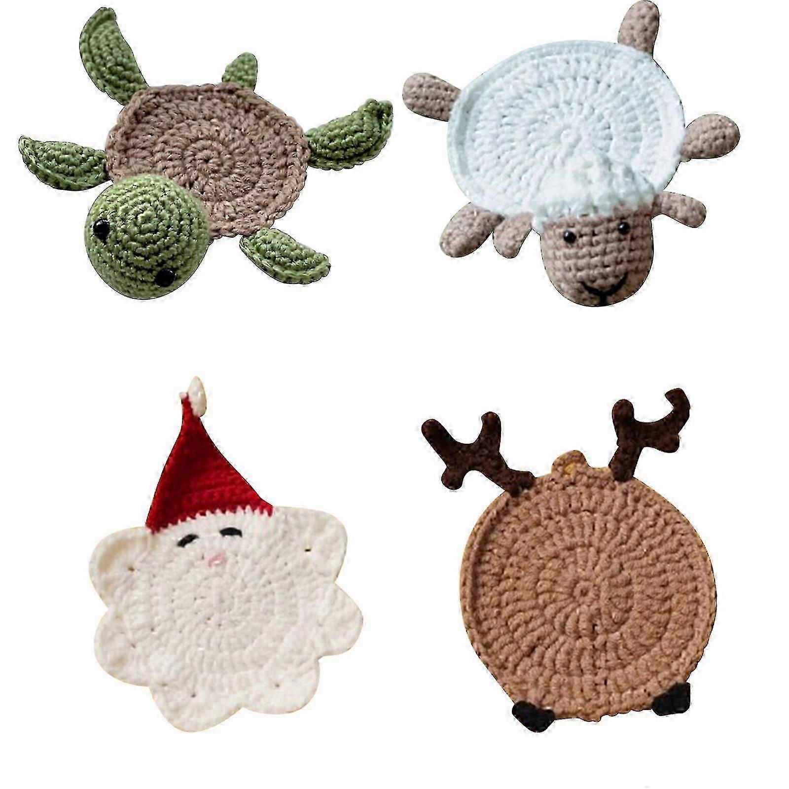 Creative Knitted Desktop Turtle Coaster for Coffee Table Tabletop Protection Home Decor