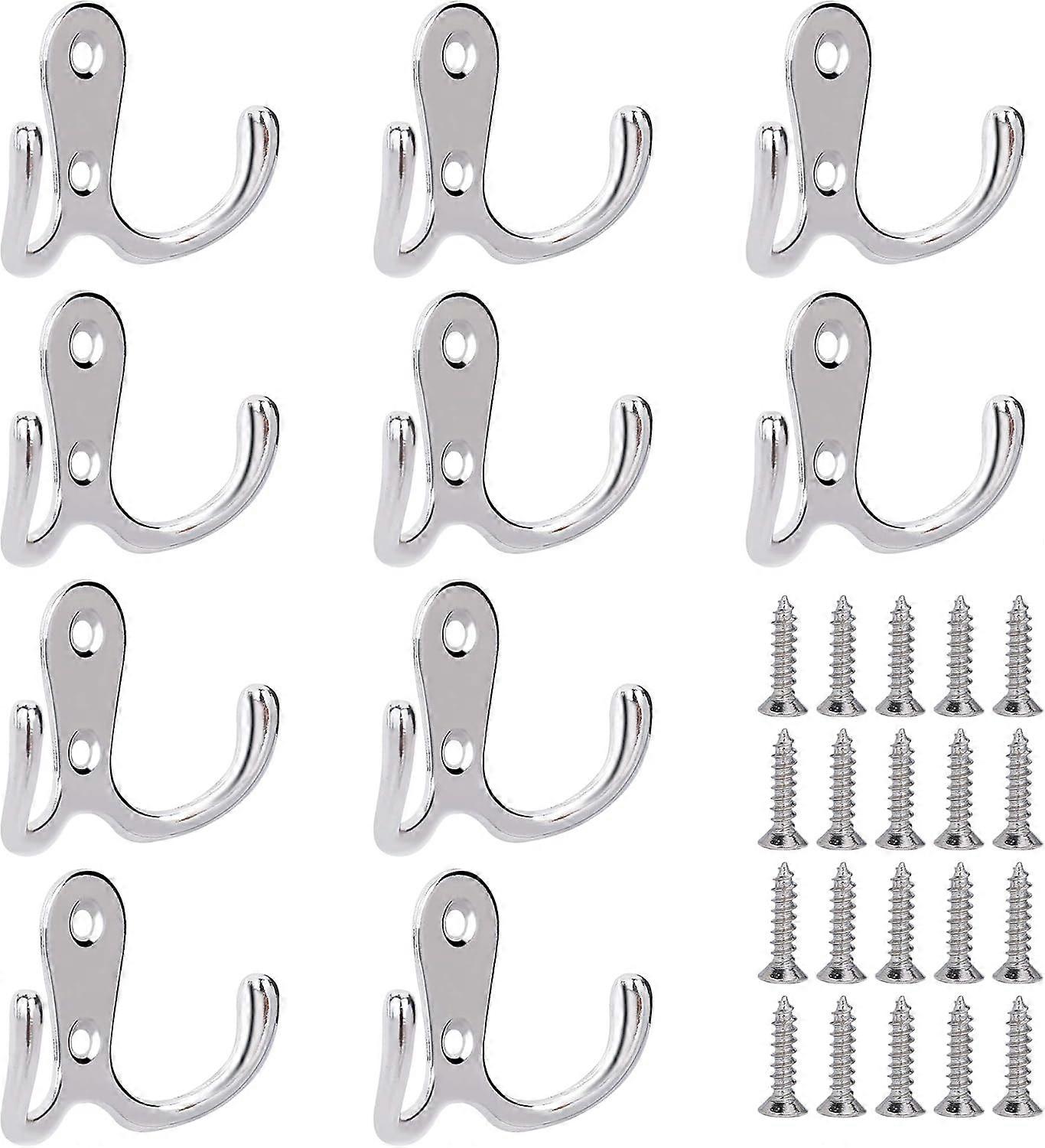 Clothes Hook Metal Coat Hook for Kitchen Bathroom Cabinet 20 Pack