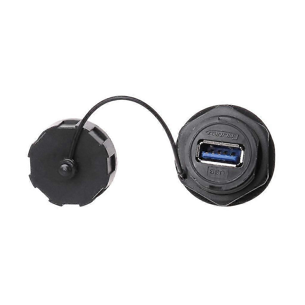 USB Female Socket Plug Panel Mount Adapter Waterproof Connector IPL7 with Cap, Durable and Waterproof USB Connector for Panel Mounting