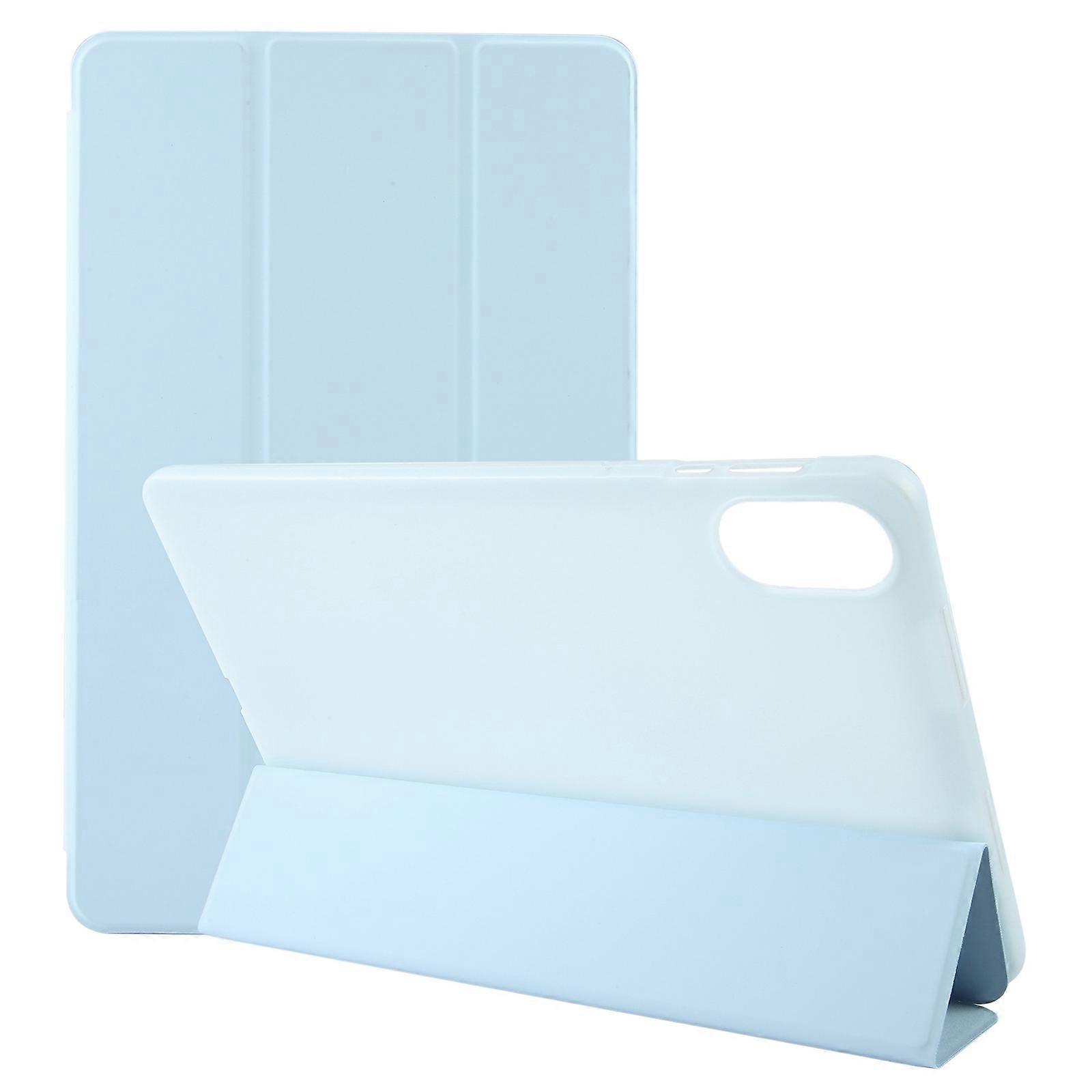 Solid Color 3-folding Leather Tablet Case