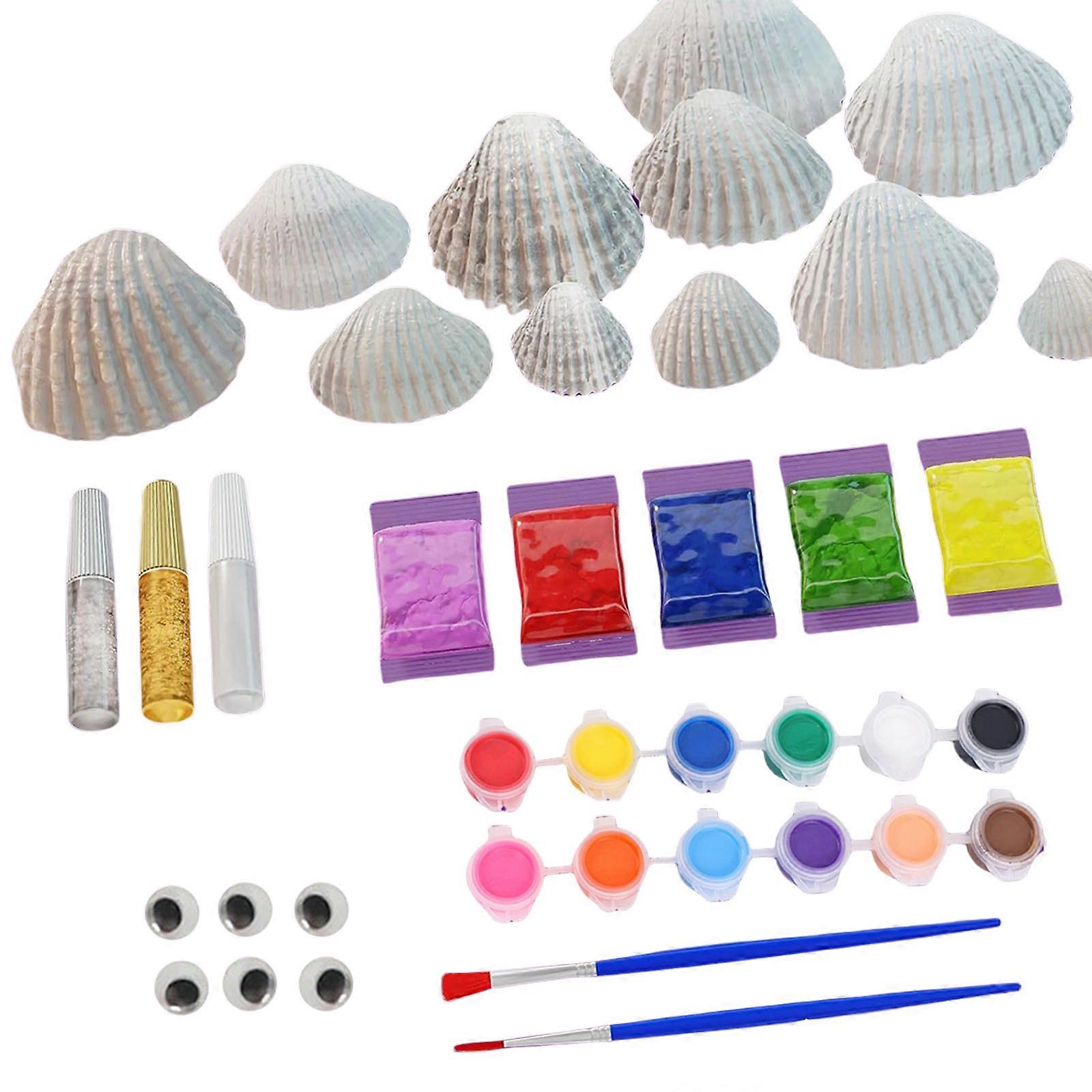 Ocean Themed Shell Painting Arts and Crafts Kits for Kids Interactive Play Set Stylish Educational Toy for Children