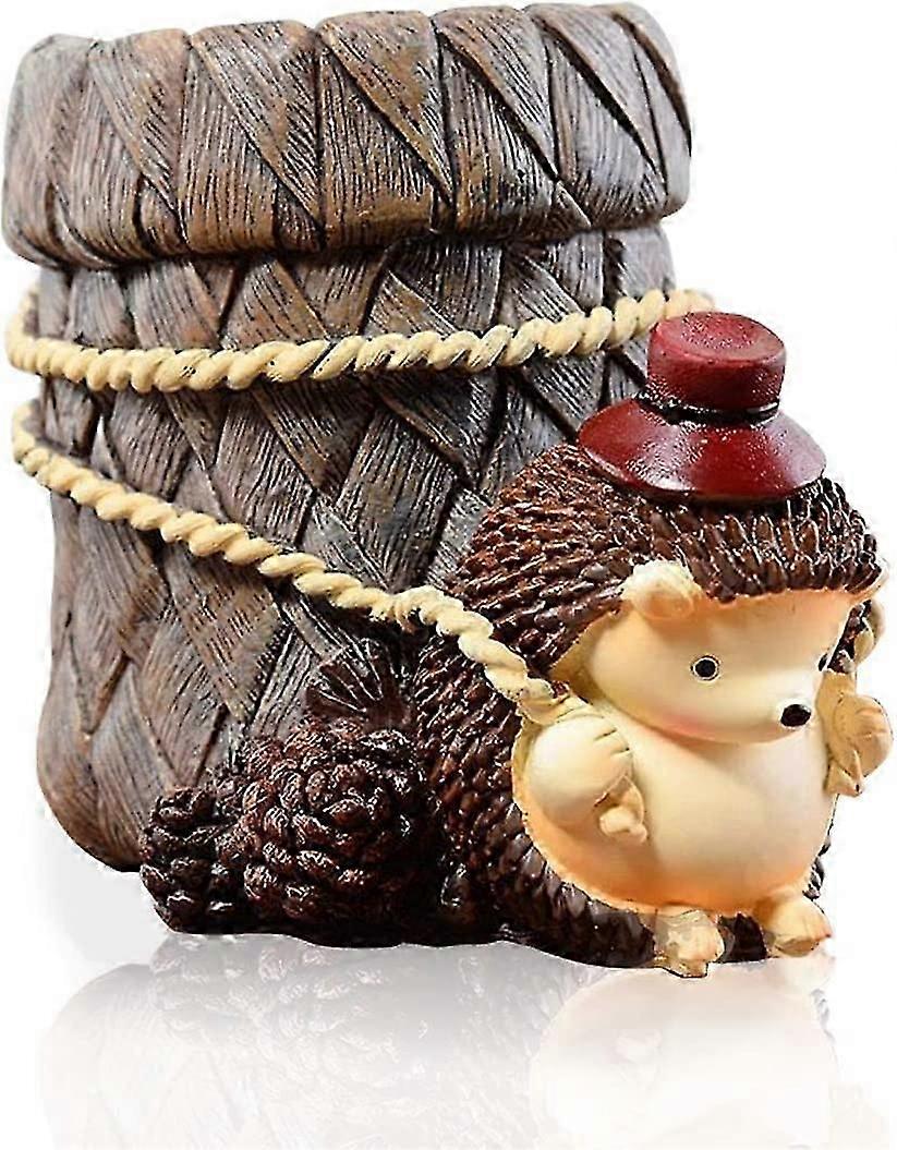 Süßer Igel Schreibtisch Stift Bleistift Topf Halter Zahnbürstenhalter Harz Desktop Organizer Container Schreibwaren Lagerung Büro Schreibtisch Dekoration Studie Bücherregal