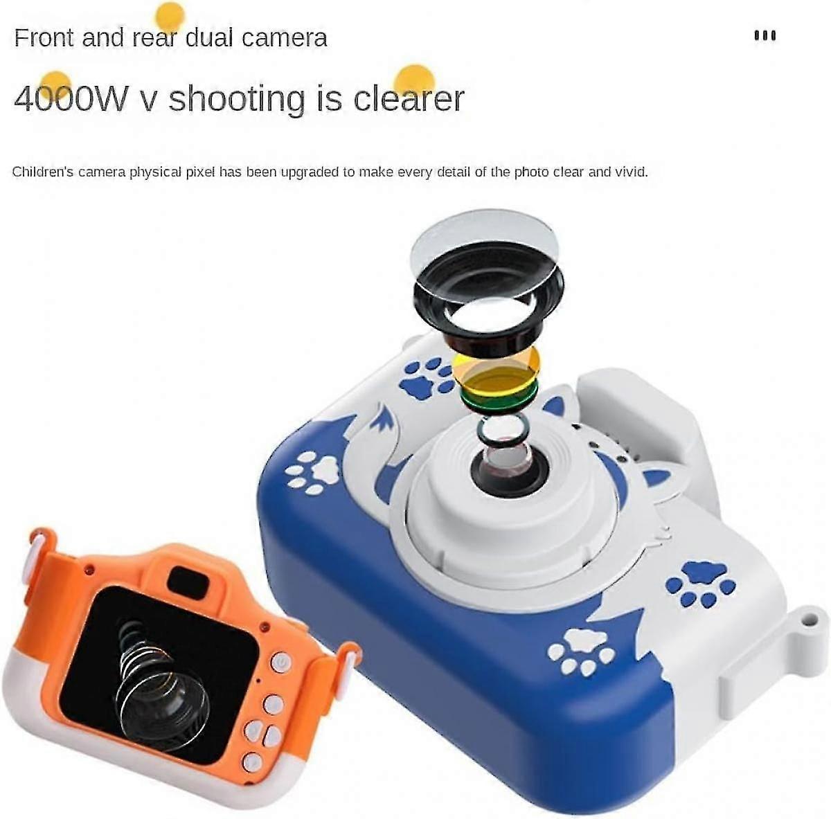 Hd Camera Digital Camera Video Camera With 32gb Sd Card For Children Orange