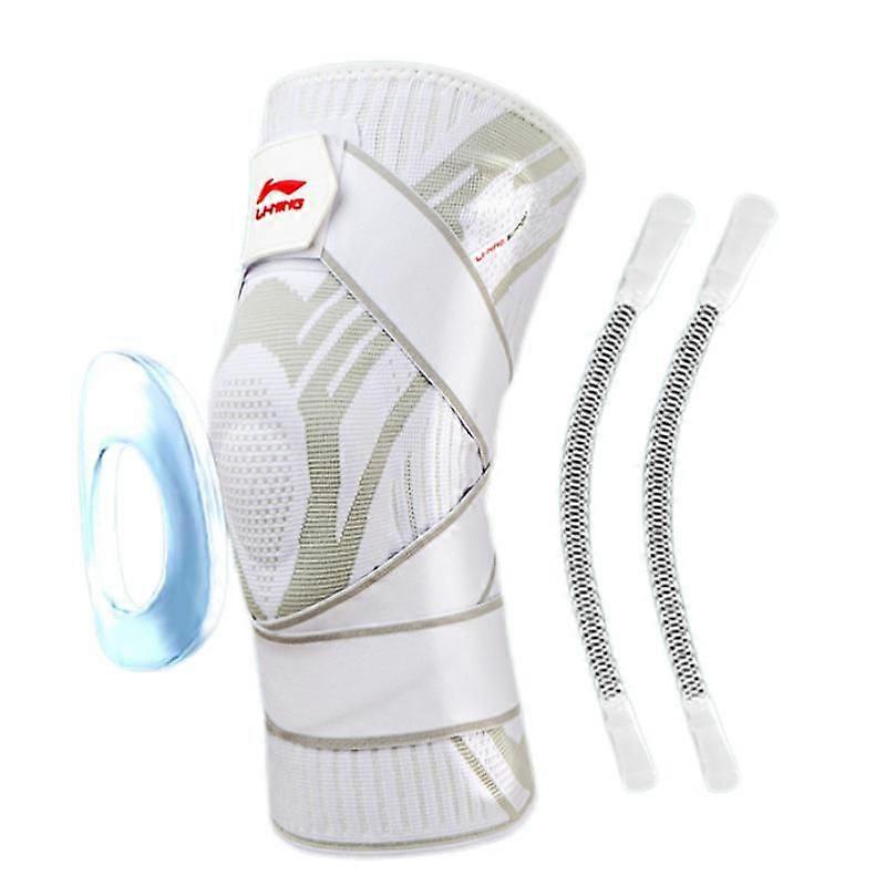 LINING Sports Compression Knee Brace with Adjustable Strap, Arthritis Relief, Joint Pain, MCL, Added Support for Running-White XL