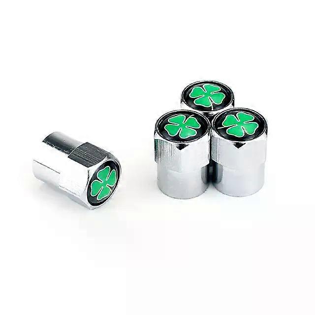 4Pcs/Set AQTQAQ Tire Valve Stems Cap 4 Leaf Clover Alloy Wheel Air Trye Caps Dustproof For Most Cars MAXP