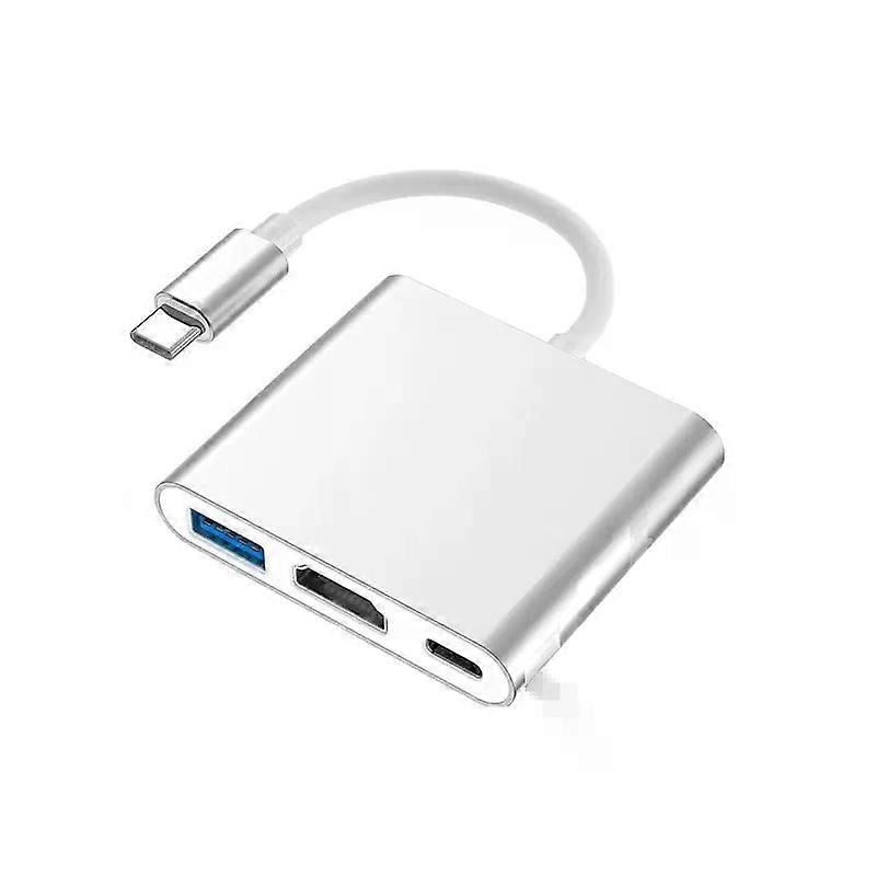 Type C Hub to HDTV 4K Adapter Converter with USB 3.0 and USB C Charging Port Compatible with MacBook Pro, Google Chromebook, HP, Samsung S8/S9+