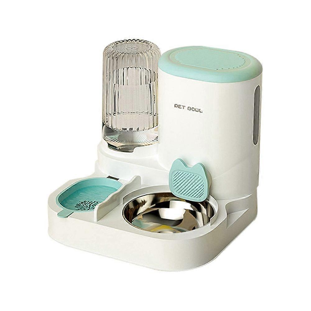 Automatic Feeder Pet GravityFeeder with Dry and Wet Separation - Grey, Automatic Water Refill, Large Capacity,