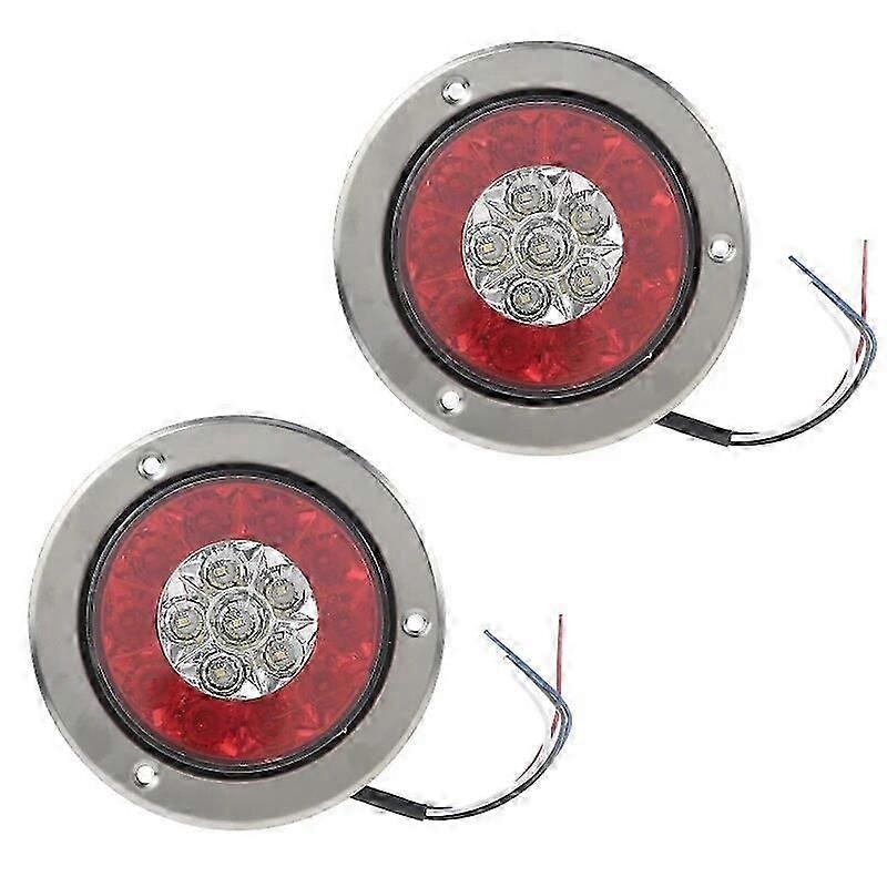Korkealaatuinen2 kpl 16 LED-suuntajarruvaloa autoon, perävaunuun, kuorma-autoon, 12–24 V, vedenpitävät pyöreät takavalot, sivuvalot, takavalot