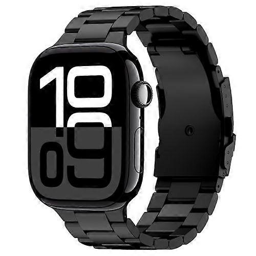 For Apple Watch Series 10 46mm Three Beads Titanium Alloy Metal Watch Band