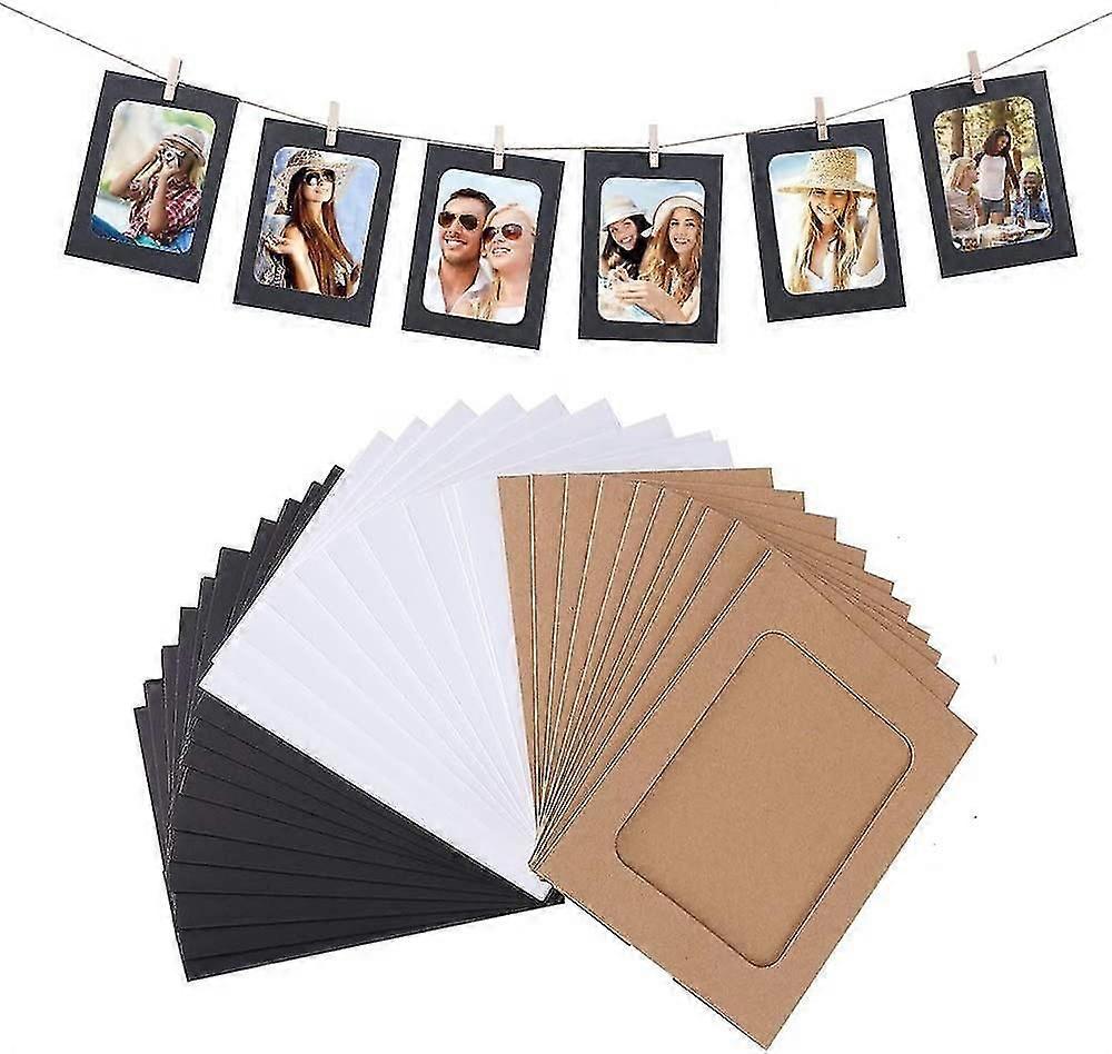 30pack Paper Photo Frame 6x4, Photo Frame Set Multiple Photos, Picture Mats