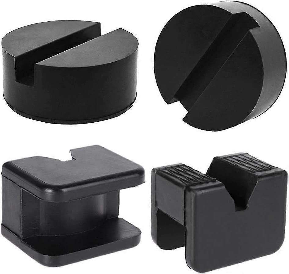 4 Pack Jack Rubber Pad Adapter for Jack Stand Universal Rubber Slotted Frame Rail Pinch welds Protector 2 Types Floor Jack Pad Adapter