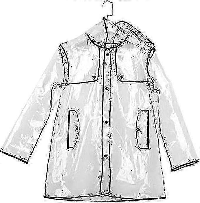Women's Transparent Short Hooded Raincoat Reusable