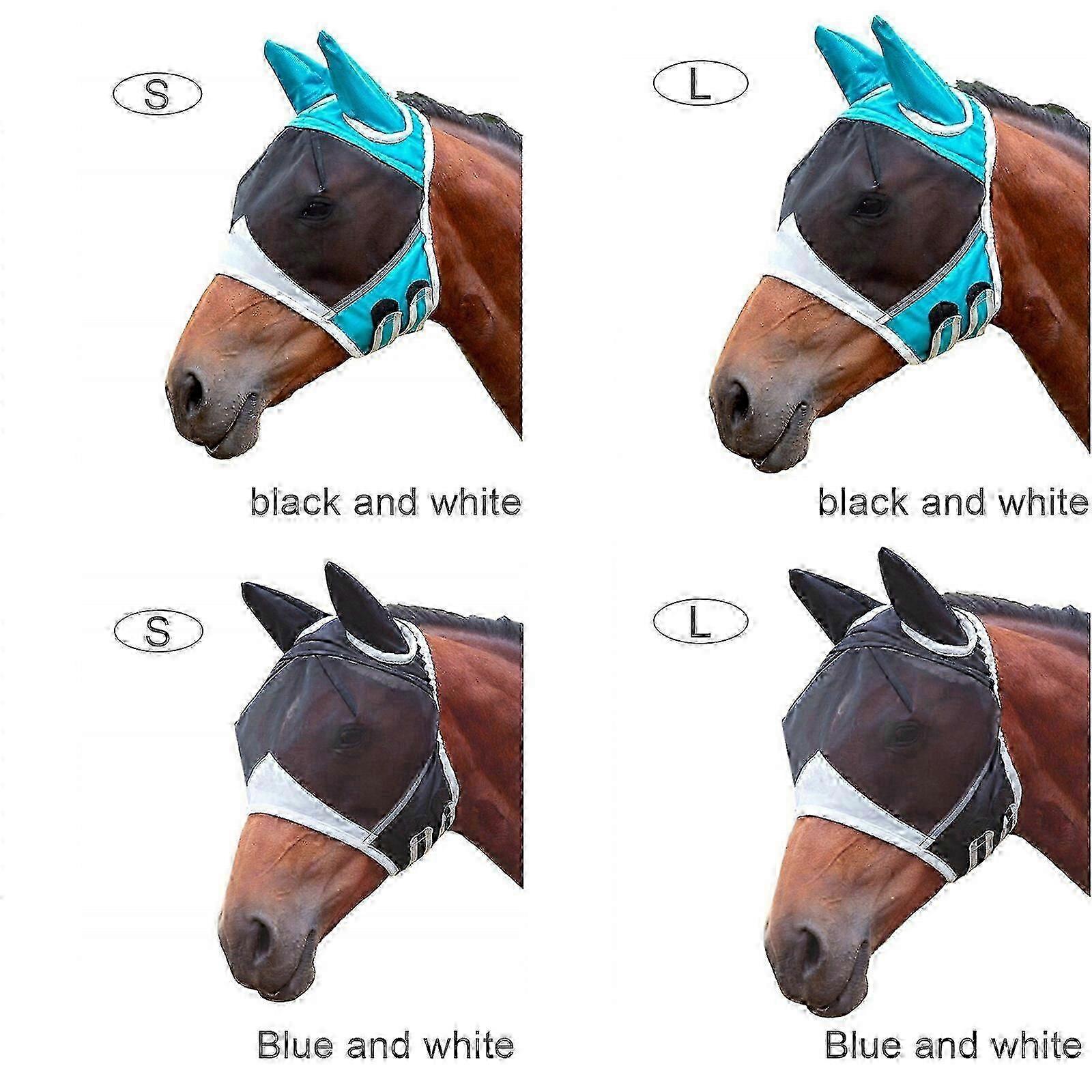 Anti-UV Horse Fly Mask Mesh Mosquito Repellent Breathable Adjustable With Ears Item No.1-0404-284