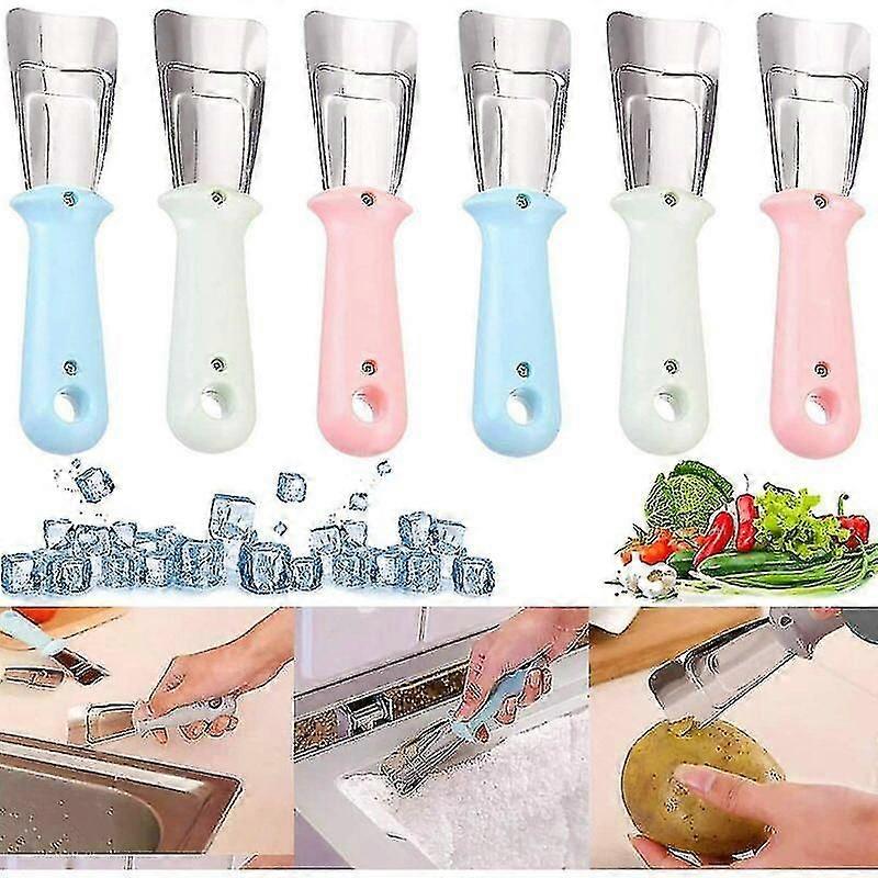 Ice Scraper 6 Pieces Stainless Steel Durable Freezer Ice Scraper Tool For Refrigerator Cleaning Crushed Ice And Frost