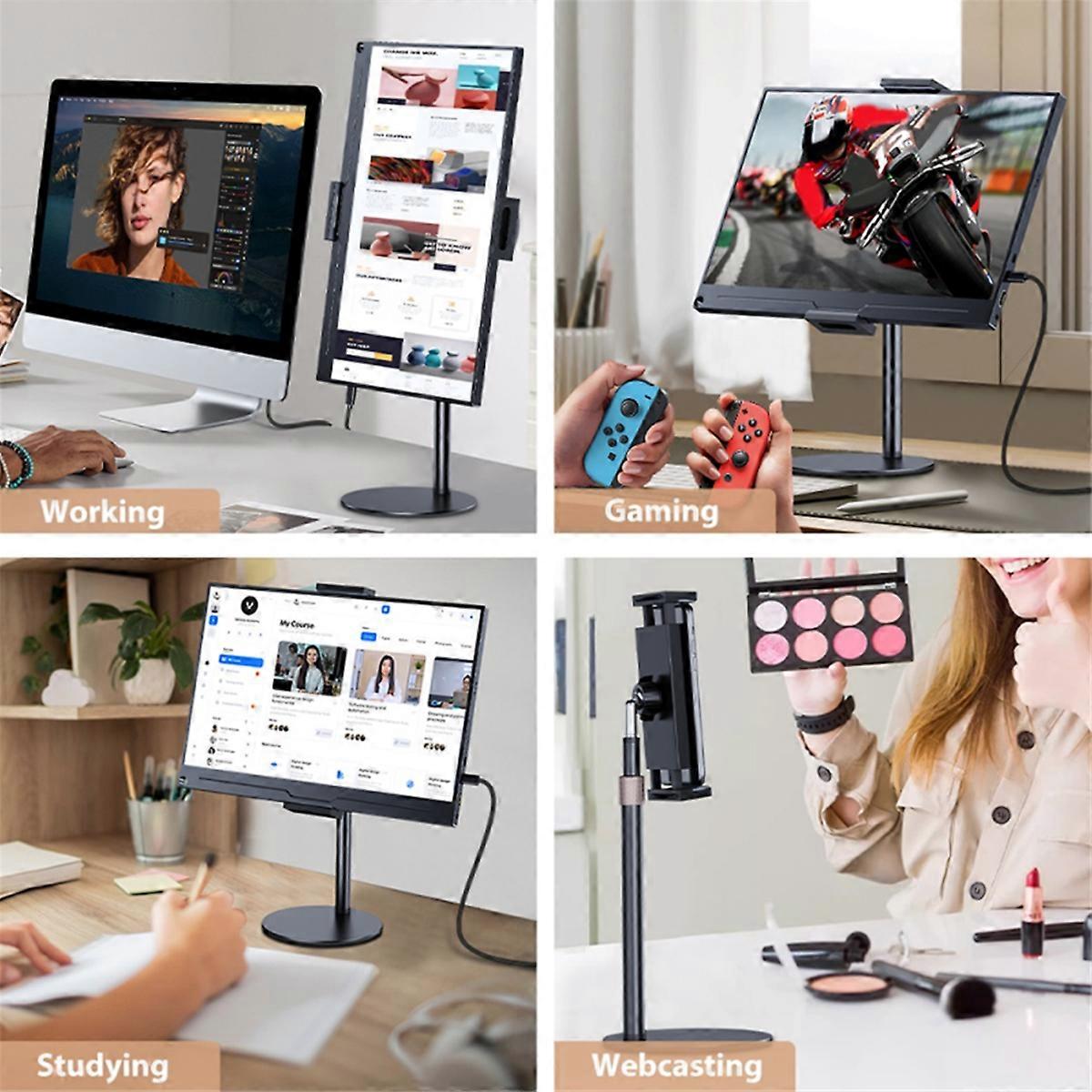 Support de tablette portable pour moniteur sur pied, blanc