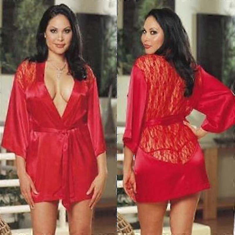 مثير الحرير الساتان الدانتيل كيمونو خلع الملابس ثوب رداء الحمام ملابس نوم المرأة