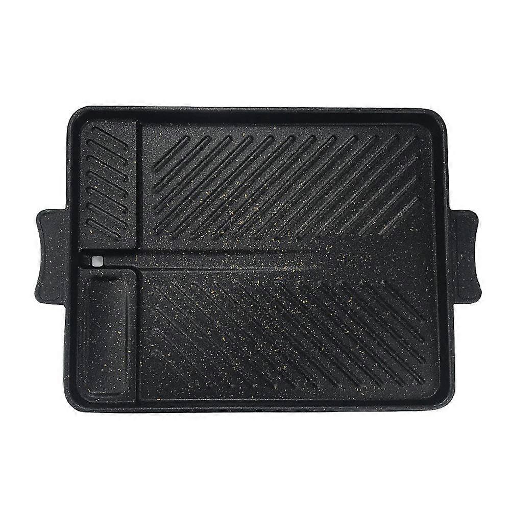 Non-Stick Non-Smoke Rectangular Grill Pan For Indoor Outdoor Cooking With Non-Stick Coating