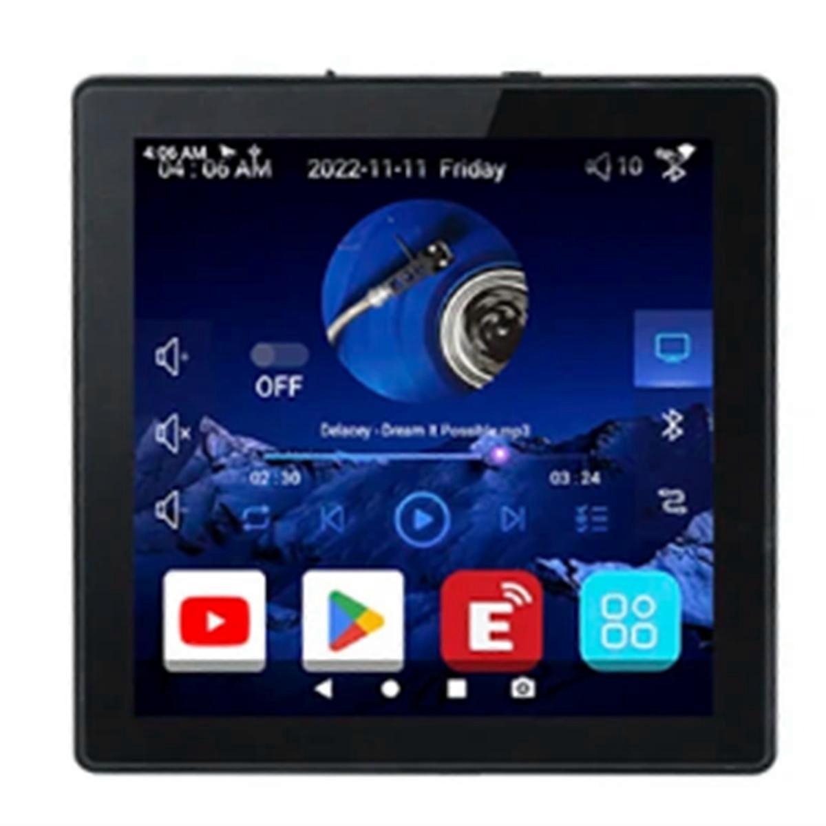 8 Ohm Android 10.0 System Smart WIFI Bluetooth 4X25W Wall Amp, Black