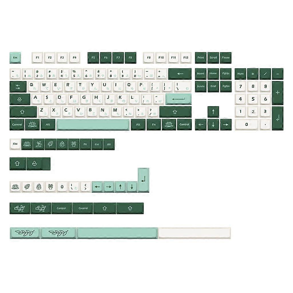 137Keys Keycap Set Botanical Japanese For Game Mechanical Keyboard Keycaps