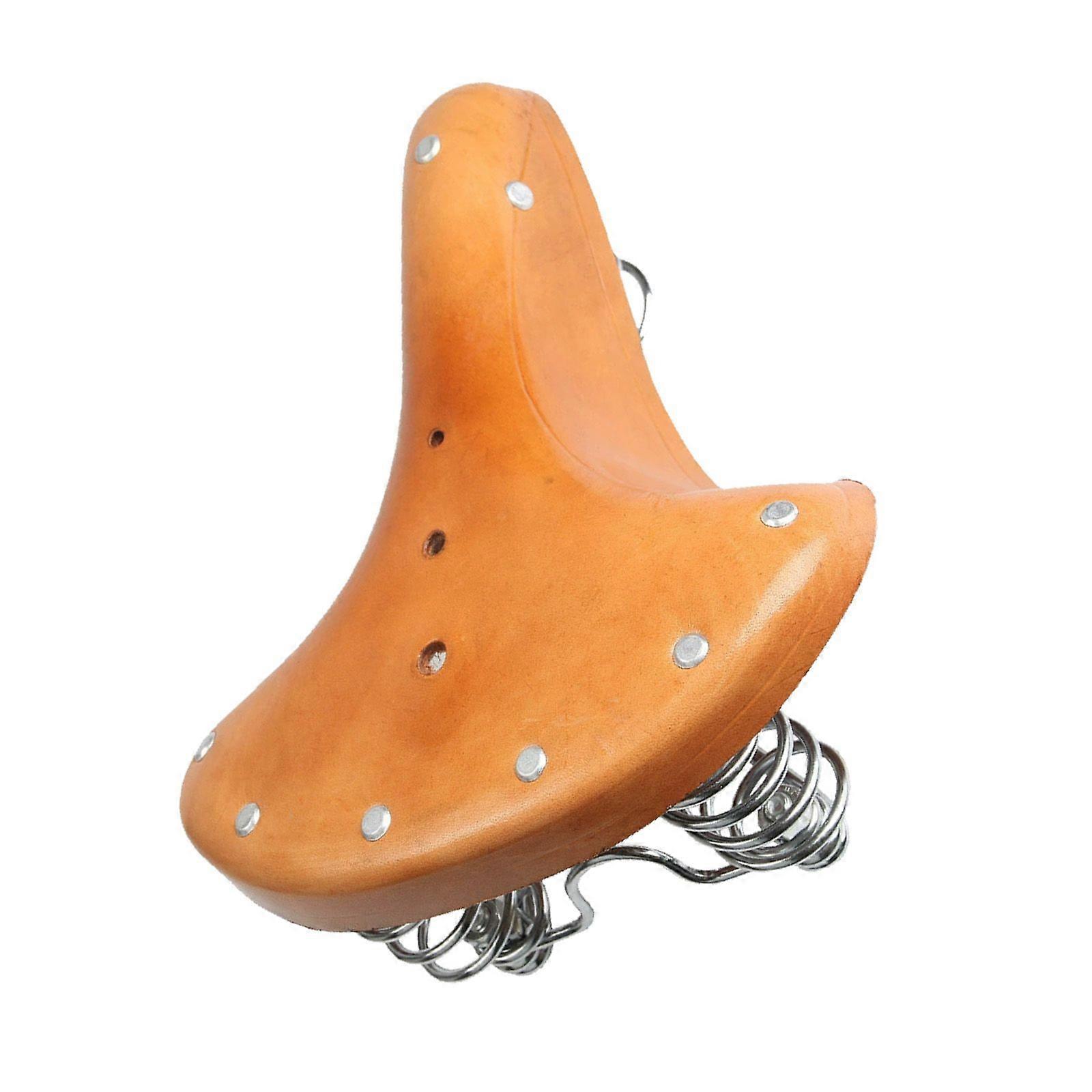 الرجعية الدراجة السرج خمر الكلاسيكية البني الحقيقي جلد الأصلي دراجة الربيع Se