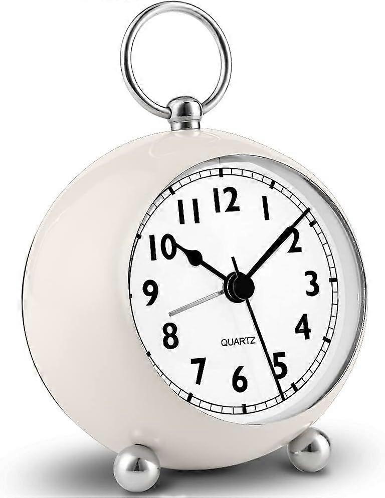 Silent Alarm Clock Non Ticking Bedside Clocks Battery Operated Table Clocks for Bedroom Set Night Light Function Simple Stylish Little Clock