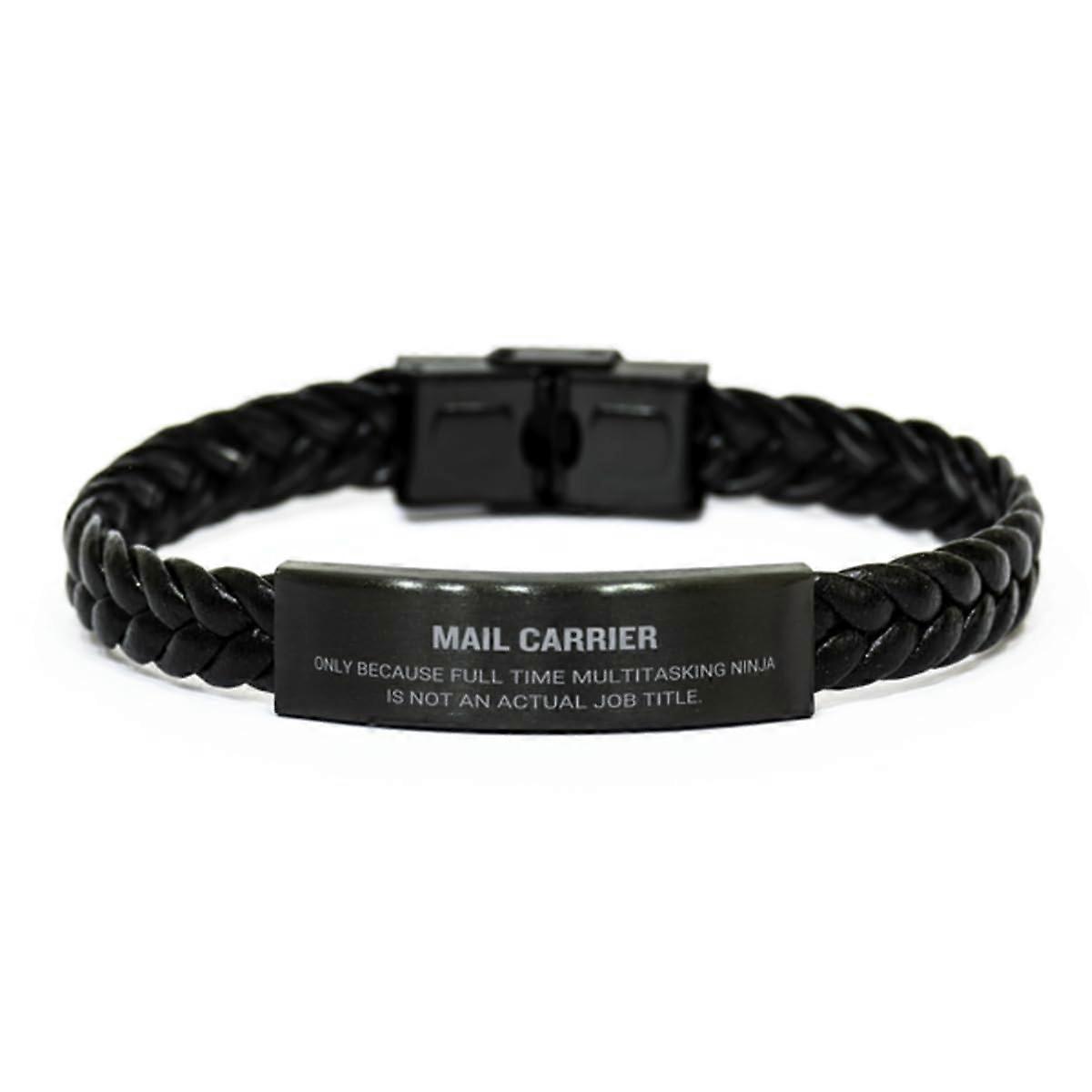 Mail Carrier Gifts Bracelet, Funny Full Time Multitasking Ninja Jewelry, Adjustable Stainless Steel, Unique Gift Idea