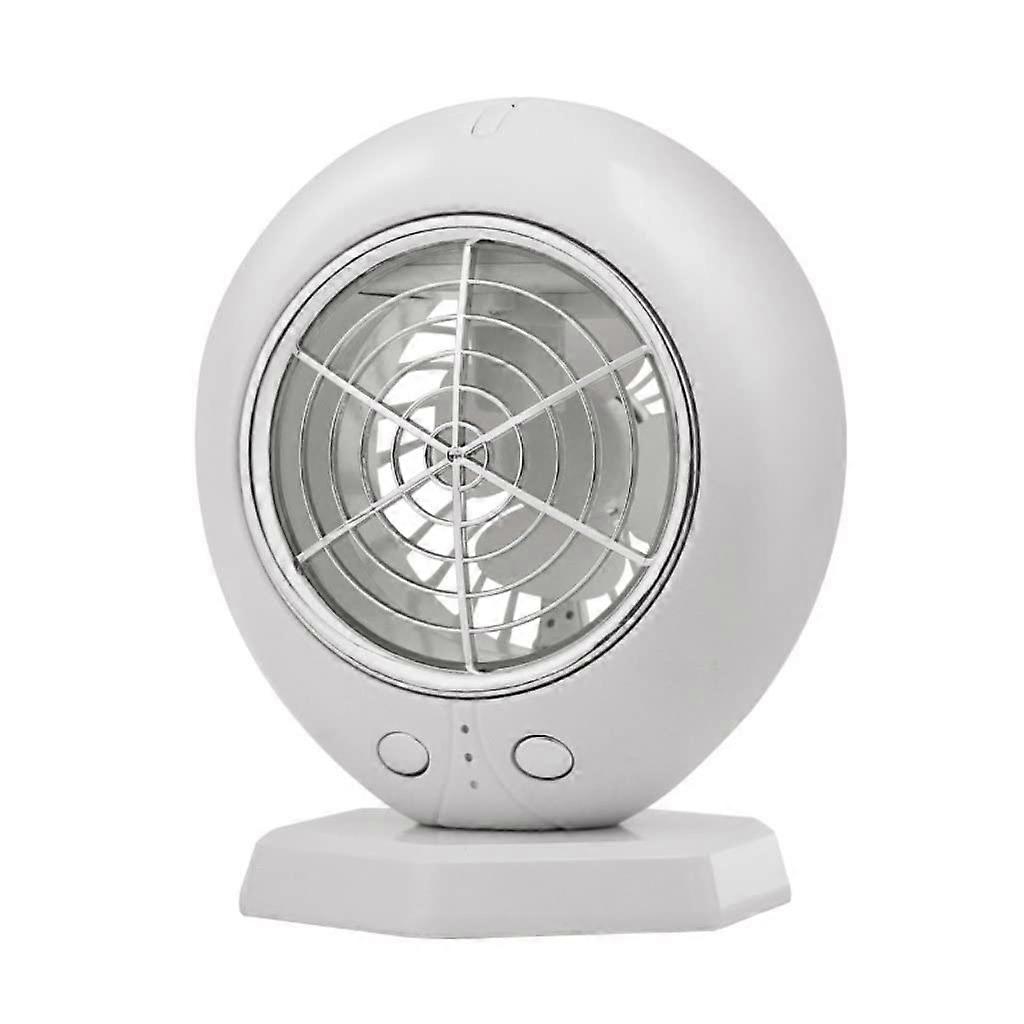 Office Desktop Cooling Fan USB Rechargeable Mini Fan with Mesh Cover, Portable Hand-held Design for Students, White Color