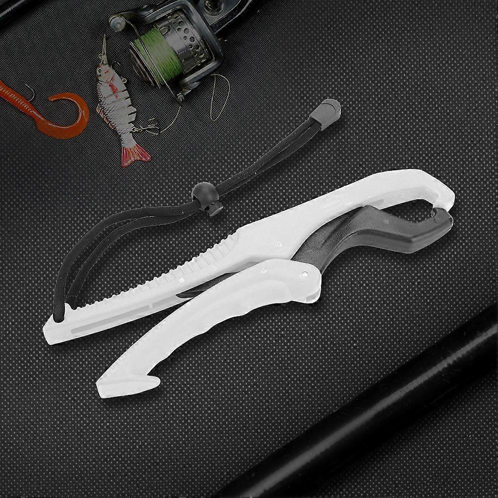 Fishing Gripper Gear Tool ABS Grip Fishing Gear Holder Fish Clamp with Adjustable Rope (White, S)