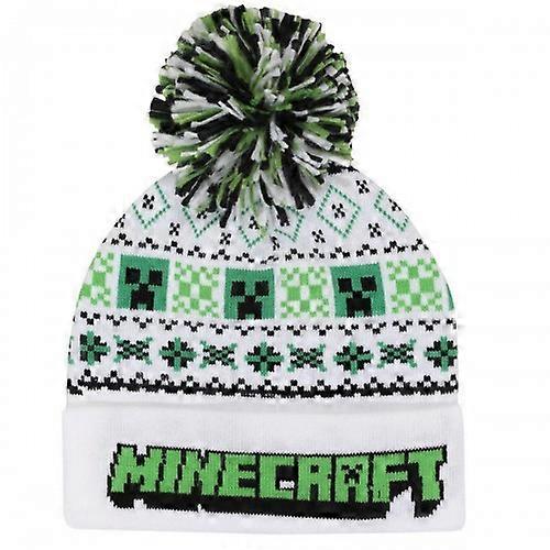 Minecraft Unisex Adult Creeper Pom Pom Skiing Beanie
