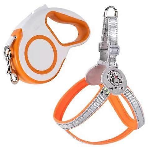 Step in Pet Harness No Pull Vest For Small Medium Dogs And Cats Orange M