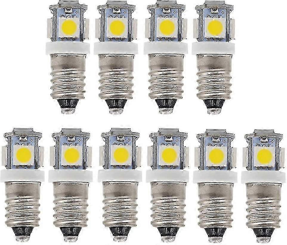 10 Pack E10 9v Cool White 5smd 5w Led Bulbs (cool White, 9v)