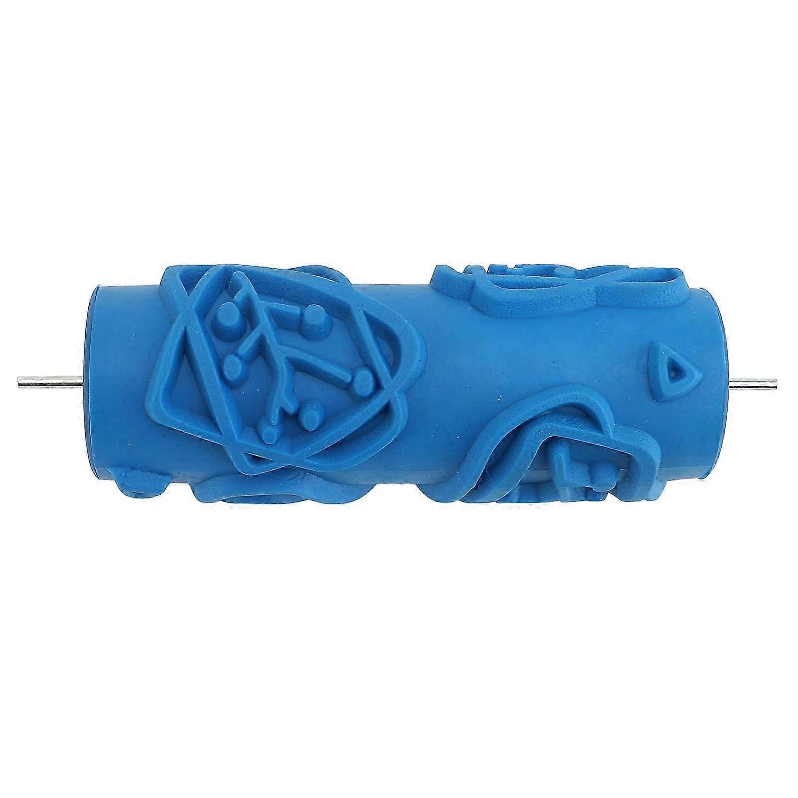 Pattern Paint Roller Soft Rubber Head for Walls Ceiling Decorative Texture Tool Blue 105Y