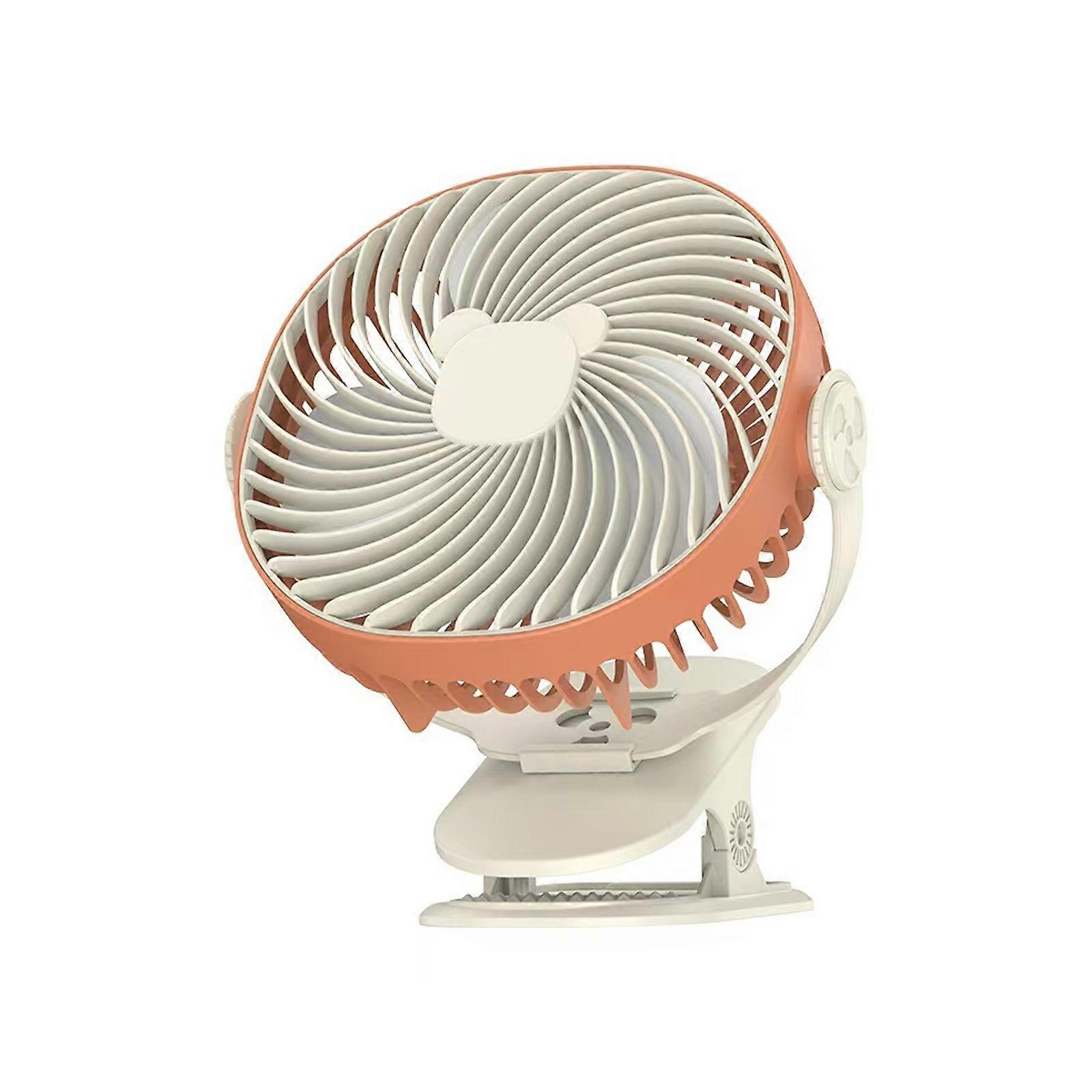 Quiet USB Rechargeable Clip On Fan Energy Efficient Portable Desk Fan with Strong Clamp 5 Speeds for Office Bed Use  F10 clip fan pink