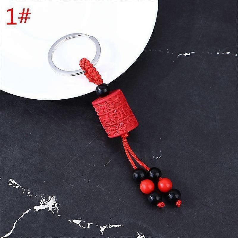 Cinnabar rukouspyörä avaimenperä Rohkeat joukot Kaali Buddha Keyring Weave Riipus