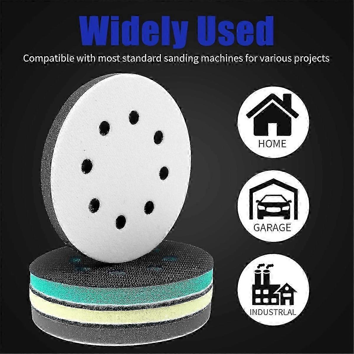 5 Inch 8 Hole Replacement Sander Pads, Hook And Loop Orbital Sanding