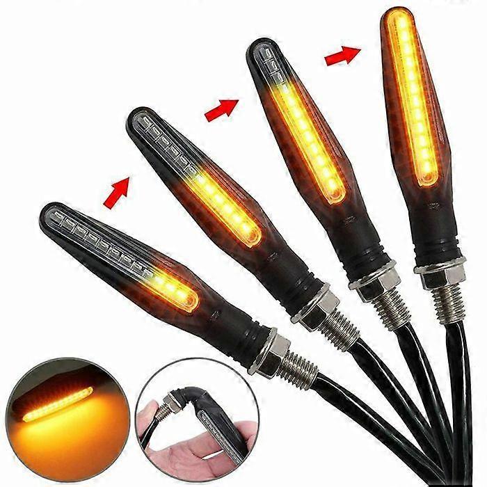 2 x Motorcycle LED Turn Signal Indicator Lights Left + Right 11x2.5cm