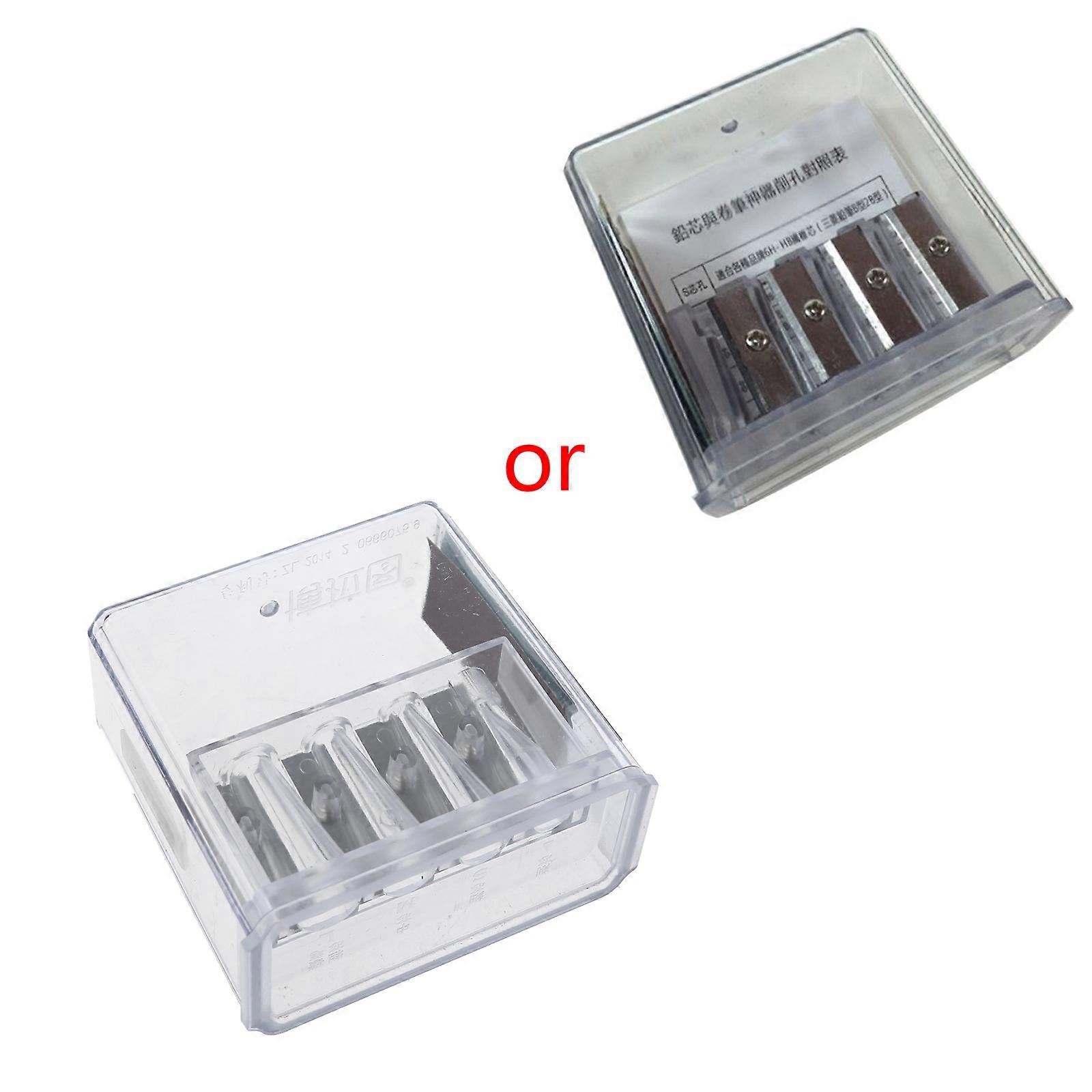 Multifunctional 4 Holes Charcoal Pencil Sharpener Long Core Lead Drawing Art Man Clear